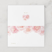エレガント赤面ピンク色のフローラ結婚の場所 プレイスカード (外部開封)