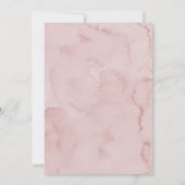 エレガント赤面ピンク花びら&プロセッコブライダルシャワー 招待状 (裏面)