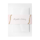 エレガント赤面ピンク金ゴールドアゲ結婚ート 招待状ベリーバンド (正面例)