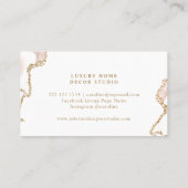 エレガント赤面ピンク金ゴールドグリッターアゲート 名刺 (裏面)