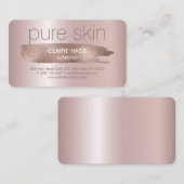 エレガント赤面ピンク金ゴールドグリッターエステティシャンスパ 名刺 (正面/裏面)