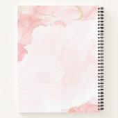 エレガント赤面ピンク金ゴールドグリッター大理石 ノートブック (裏面)