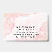 エレガント赤面ピンク金ゴールドグリッター大理石 バッジ (裏面)