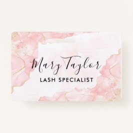 エレガント赤面ピンク金ゴールドグリッター大理石 バッジ