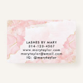 エレガント赤面ピンク金ゴールドグリッター大理石 バッジ (裏面)