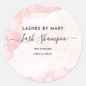 エレガント赤面ピンク金ゴールドグリッター大理石 ラウンドシール (正面)