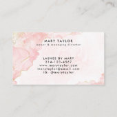 エレガント赤面ピンク金ゴールドグリッター大理石 ロイヤリティカード (裏面)