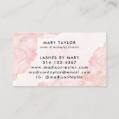 エレガント赤面ピンク金ゴールドグリッター大理石 名刺 (裏面)