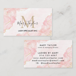 エレガント赤面ピンク金ゴールドグリッター大理石 名刺