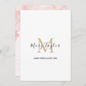 エレガント赤面ピンク金ゴールドグリッター大理石 招待状 (正面/裏面)