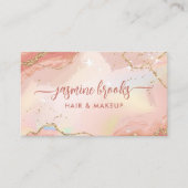 エレガント赤面ピンク金ゴールドグリッター 名刺 (正面)