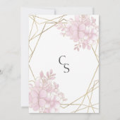 エレガント赤面ピンク金ゴールドテラリウム結婚フローラ 招待状 (裏面)