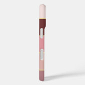 エレガント赤面ピンク金ゴールドパーソナライズされたカラーストライプ Case-Mate iPhoneケース (裏面 / 右)