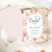 エレガント赤面ピンク金ゴールドフローラブライダルシャワー 招待状