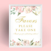 エレガント赤面ピンク金ゴールドフローラ結婚式の引き出物 ポスター