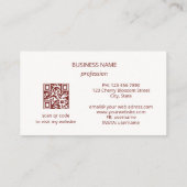 エレガント赤面ピンク金ゴールド水彩フラワー 名刺 (裏面)