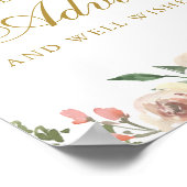 エレガント赤面ピンク金ゴールド結婚フローラアドバイス ポスター (角)