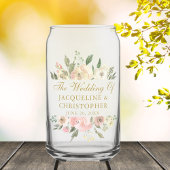 エレガント赤面ピンク金ゴールド結婚フローラカスタム ガラス缶