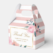エレガント赤面ピンク金ゴールド結婚フローラ フェイバーボックス (正面サイド)