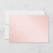 エレガント赤面ピンク金ゴールド結婚フローラ 出欠カード (裏面)