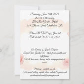 エレガント赤面ピンク&アイボリーバラ誕生日招待状 招待状 (裏面)