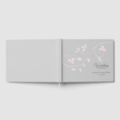 エレガント赤面ピンク&グレーつる植物結婚ズ ゲストブック (全面)