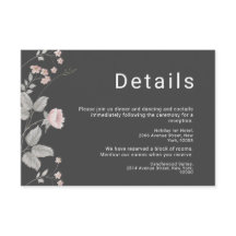 エレガント赤面ピンク&ダークグレーフローラ結婚ズ