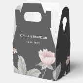 エレガント赤面ピンク&ダークグレーフローラ結婚ズ フェイバーボックス (オープン)