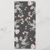 エレガント赤面ピンク&ダークグレーフローラ結婚ズ メニュー (裏面)