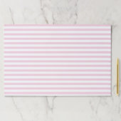 エレガント赤面ピンク&ホワイトストライプの紙ランチョンマット ペーパーパッド (インサイチュ)