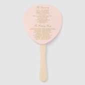 エレガント赤面ピンク&金ゴールド結婚式 プログラムテンプレート ハンドファン (裏面)