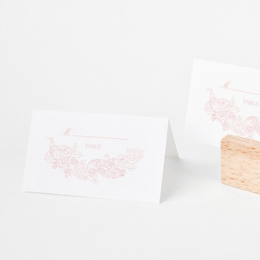 エレガント赤面ピ結婚ンク プレイスカード