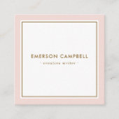 エレガント赤面ピ縁どンクミニマルプロフェッショナル スクエア名刺 (正面)
