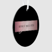 エレガント赤面フェイクバラ金ゴールド |名前とイニシャル オーナメント (正面)