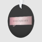 エレガント赤面フェイクバラ金ゴールド |名前とイニシャル オーナメント (正面)