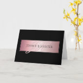 エレガント赤面フェイクバラ金ゴールド |名前とイニシャル カード (黄色い花)