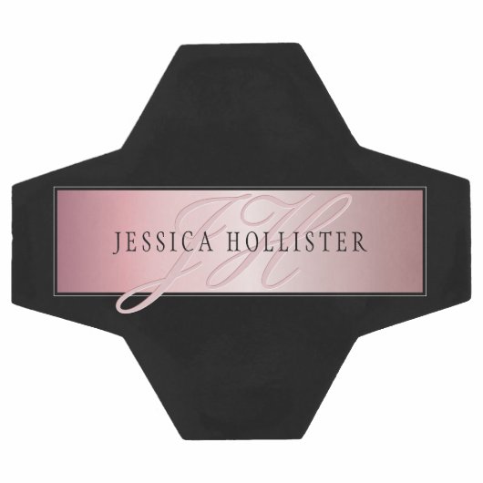 エレガント赤面フェイクバラ金ゴールド |名前とイニシャル サッカーボール (フラット)