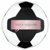 エレガント赤面フェイクバラ金ゴールド |名前とイニシャル サッカーボール (正面)