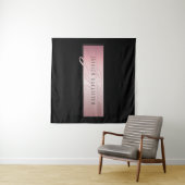 エレガント赤面フェイクバラ金ゴールド |名前とイニシャル タペストリー (インサイチュ(横))