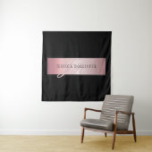 エレガント赤面フェイクバラ金ゴールド |名前とイニシャル タペストリー (インサイチュ)