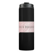 エレガント赤面フェイクバラ金ゴールド |名前とイニシャル タンブラー (正面)