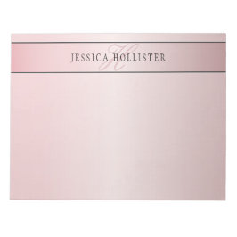 エレガント赤面フェイクバラ金ゴールド |名前とイニシャル ノートパッド