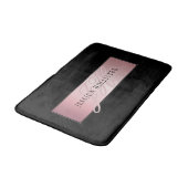 エレガント赤面フェイクバラ金ゴールド |名前とイニシャル バスマット (アングル)