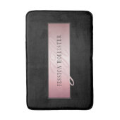 エレガント赤面フェイクバラ金ゴールド |名前とイニシャル バスマット (正面縦)