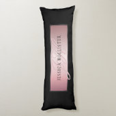 エレガント赤面フェイクバラ金ゴールド |名前とイニシャル ボディピロー (裏面 (縦))