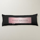 エレガント赤面フェイクバラ金ゴールド |名前とイニシャル ボディピロー (裏面)