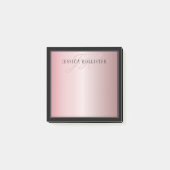 エレガント赤面フェイクバラ金ゴールド |名前とイニシャル ポストイット (正面)