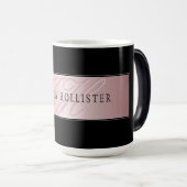 エレガント赤面フェイクバラ金ゴールド |名前とイニシャル モーフィングマグカップ (正面右)