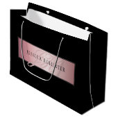 エレガント赤面フェイクバラ金ゴールド |名前とイニシャル ラージペーパーバッグ (正面アングル)