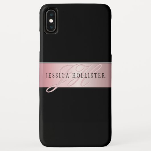 エレガント赤面フェイクバラ金ゴールド |名前とイニシャル Case-Mate iPhoneケース (裏面)